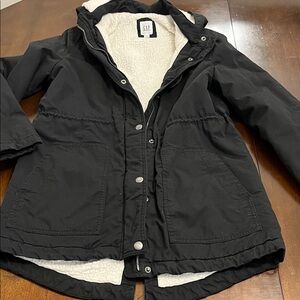 GAP Black Jacket  Womens with White Sherpa Lining size M